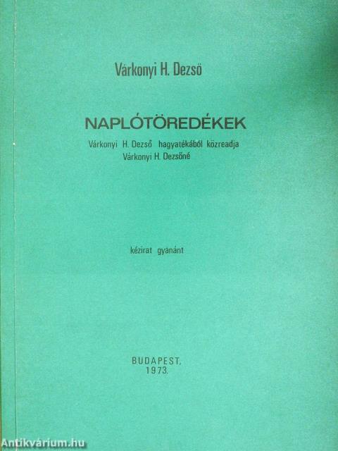 Naplótöredékek (dedikált példány)