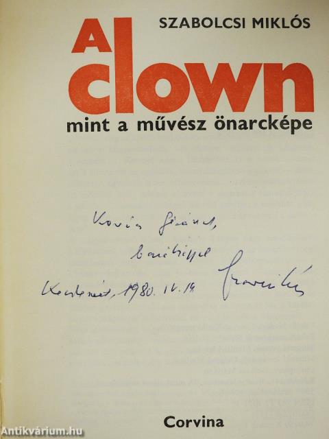 A clown, mint a művész önarcképe (dedikált példány)