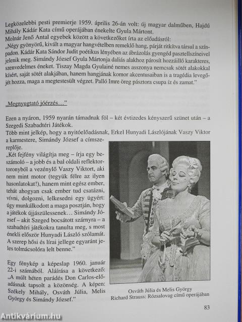 Simándy József újra "megszólal"... (dedikált példány)