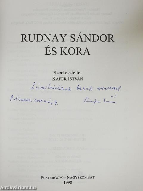 Rudnay Sándor és kora (dedikált példány)