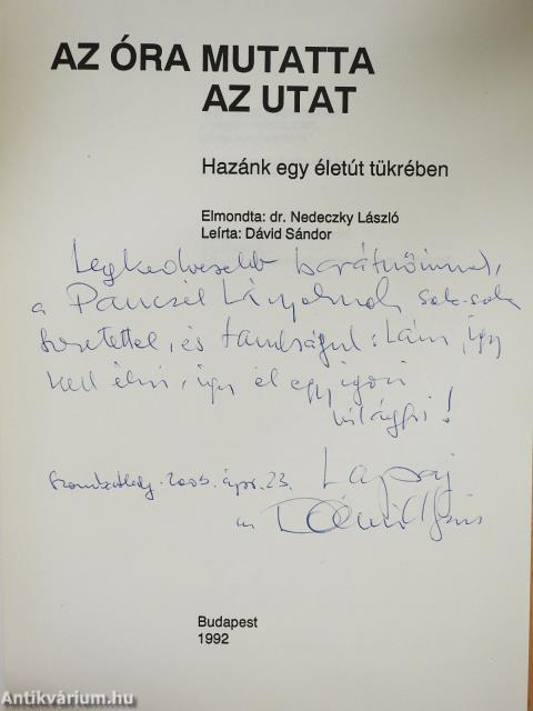 Az óra mutatta az utat (dedikált példány)