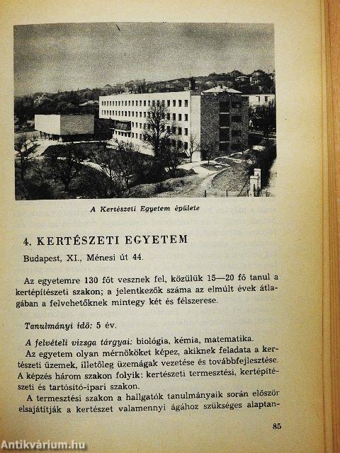 Tájékoztató a magyar felsőoktatási intézményekről 1969