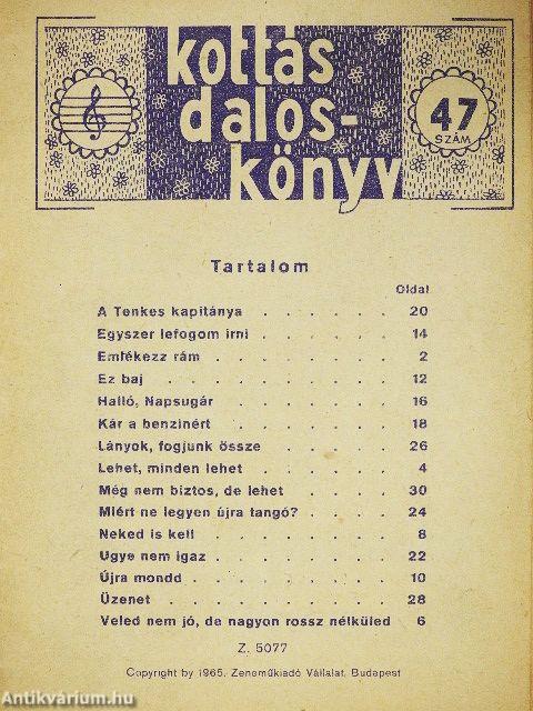 Kottás daloskönyv 47.