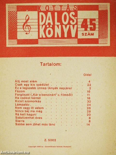 Kottás daloskönyv 45.