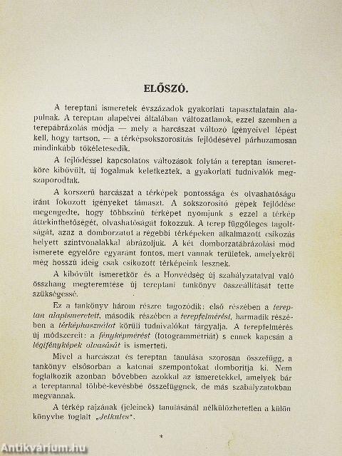 Tereptan, terepábrázolás, terepfelmérés, térképhasználat