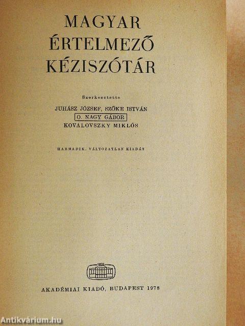 Magyar értelmező kéziszótár