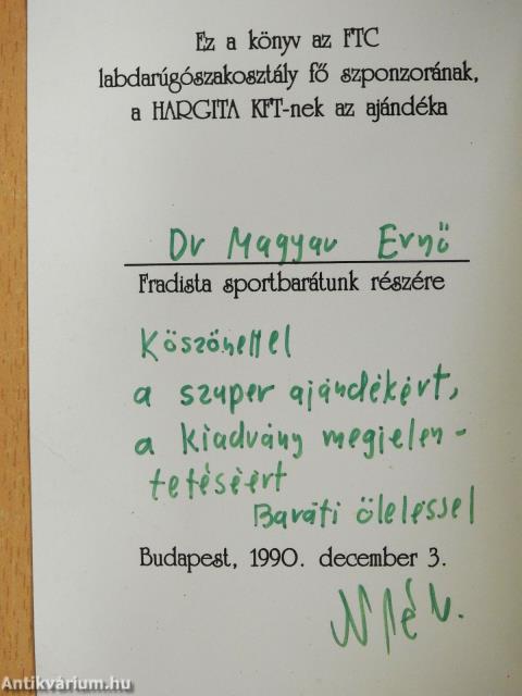 Csak fradistáknak! (dedikált példány)