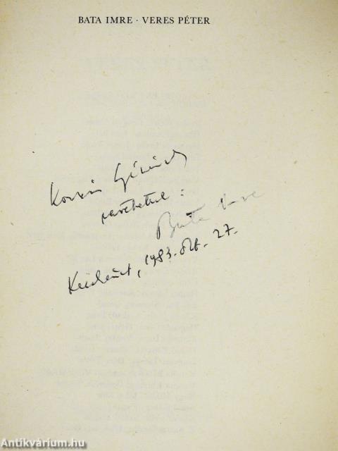 Veres Péter alkotásai és vallomásai tükrében (dedikált példány)