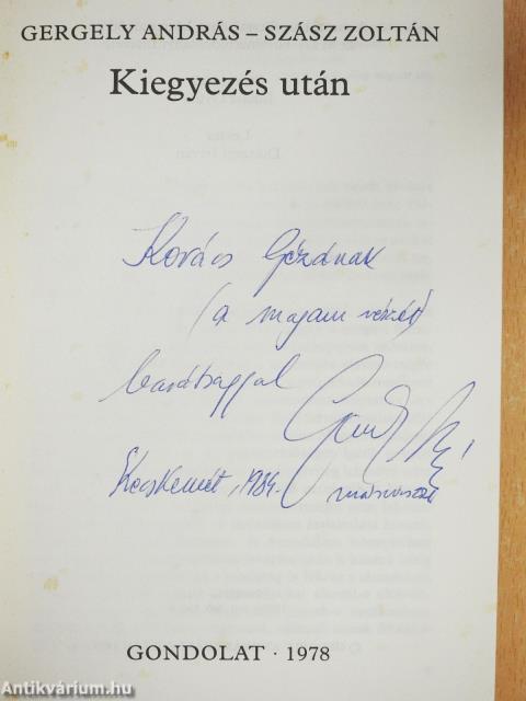 Kiegyezés után (dedikált példány)