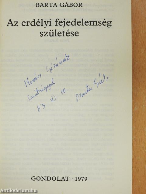 Az erdélyi fejedelemség születése (dedikált példány)