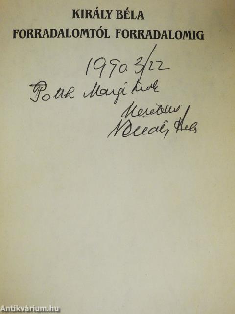 Forradalomtól forradalomig (dedikált példány)