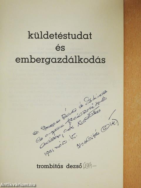 Küldetéstudat és embergazdálkodás (dedikált példány)