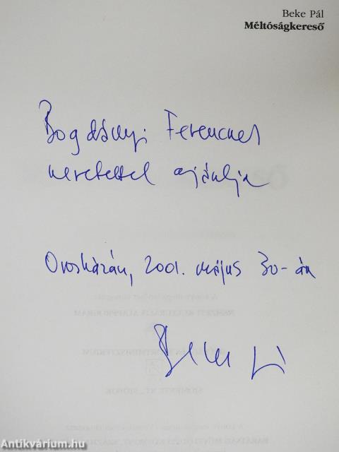 Méltóságkereső (dedikált példány)