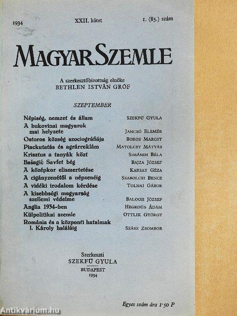 Magyar Szemle 1934. szeptember/1935. május-július