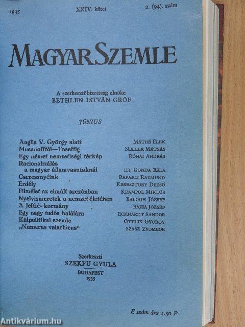 Magyar Szemle 1934. szeptember/1935. május-július