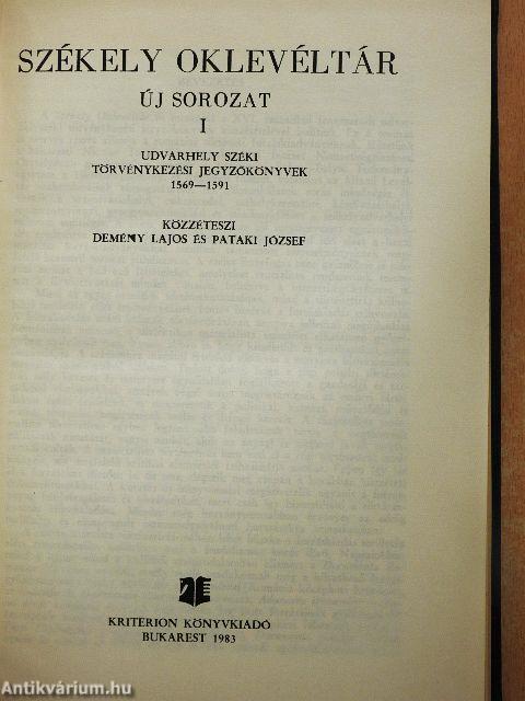 Székely oklevéltár I.