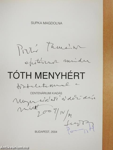 Tóth Menyhért (dedikált példány)