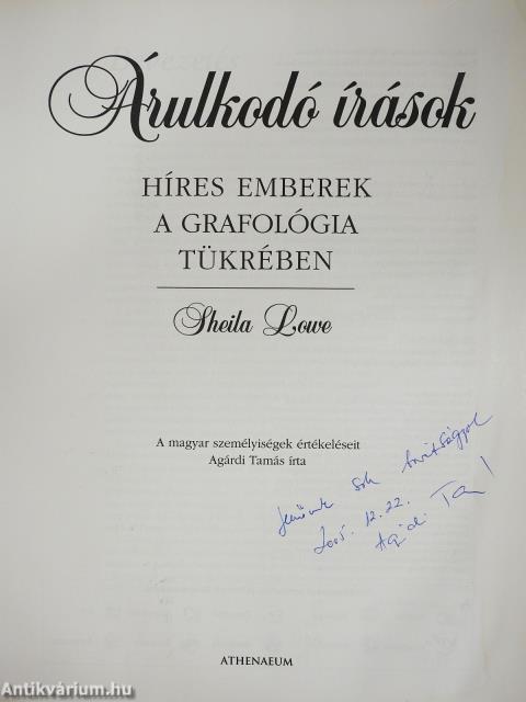 Árulkodó írások (dedikált példány)