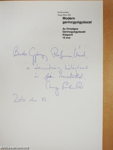 Modern gerincgyógyászat (dedikált példány)
