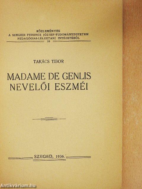 Madame de Genlis nevelői eszméi