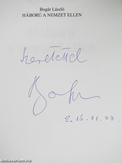 Háború a nemzet ellen (dedikált példány)