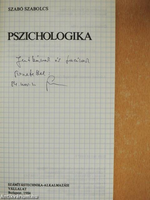 Pszichologika (dedikált példány)
