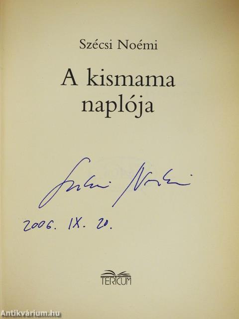 A kismama naplója (aláírt példány)