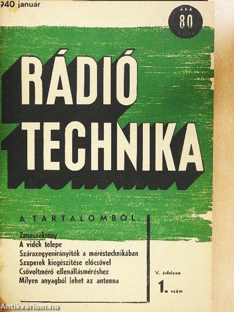 Rádió Technika 1940. január-december