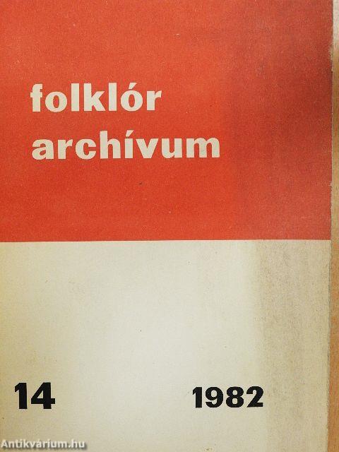 Folklór archívum 1982/14.
