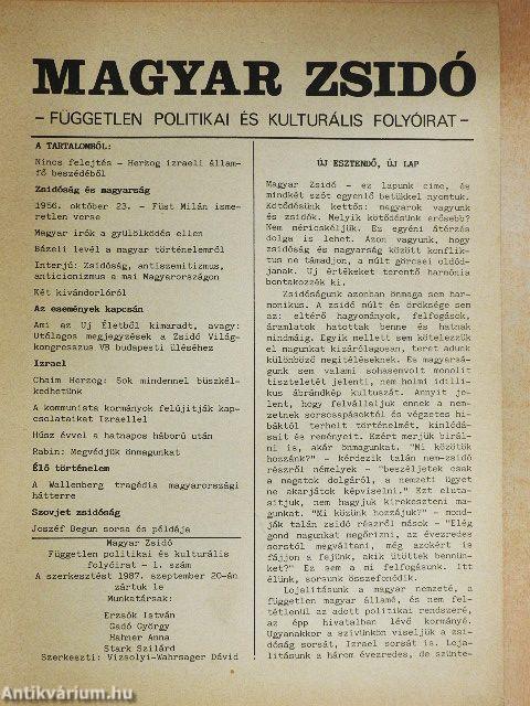 Magyar Zsidó 1987/1.