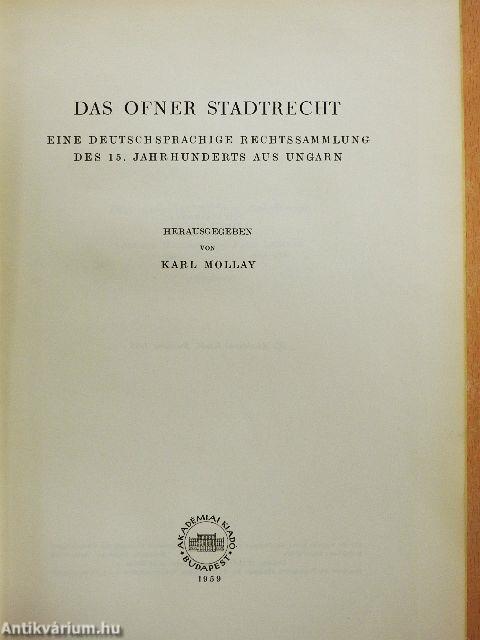 Das Ofner Stadtrecht