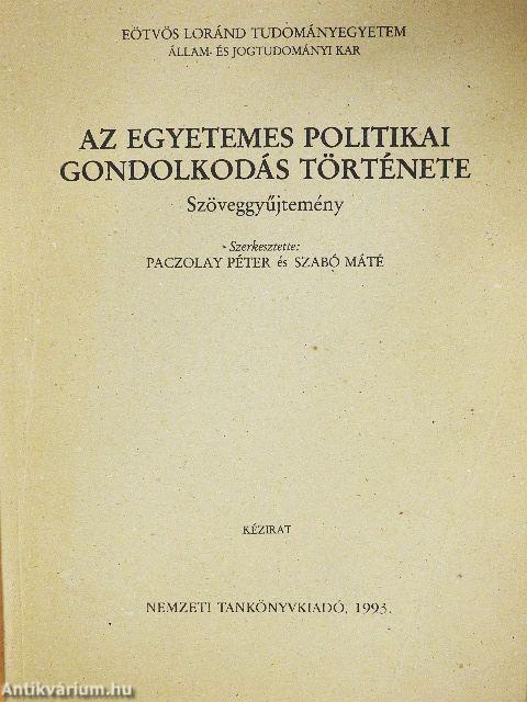 Az egyetemes politikai gondolkodás története