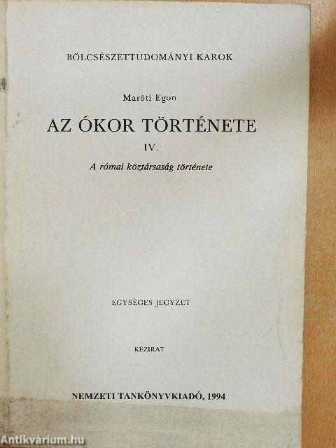 Az ókor története IV.