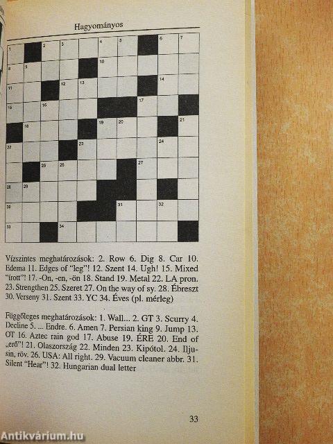 Angol keresztrejtvény