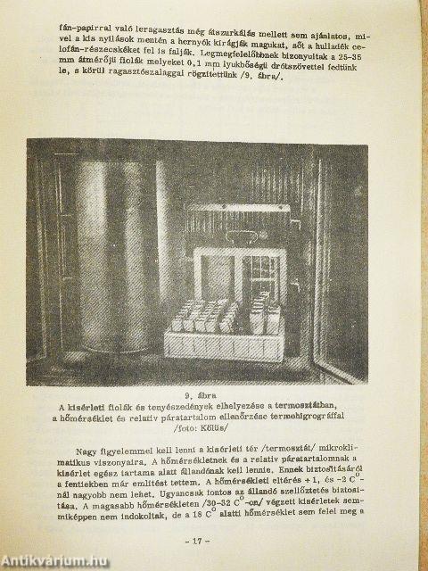 A ruhamoly (Tineola biselliella Humm.) biológiája, molymentesítő anyagokkal végzett kísérletek