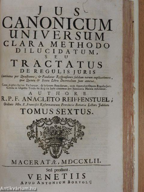 Jus canonicum universum IV-VI. 