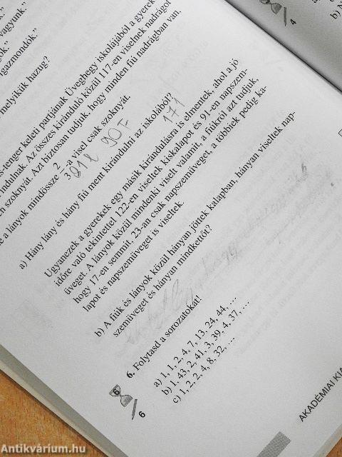 Matematika felvételi felkészítő a 6 és 8 évfolyamos középiskolába készülőknek