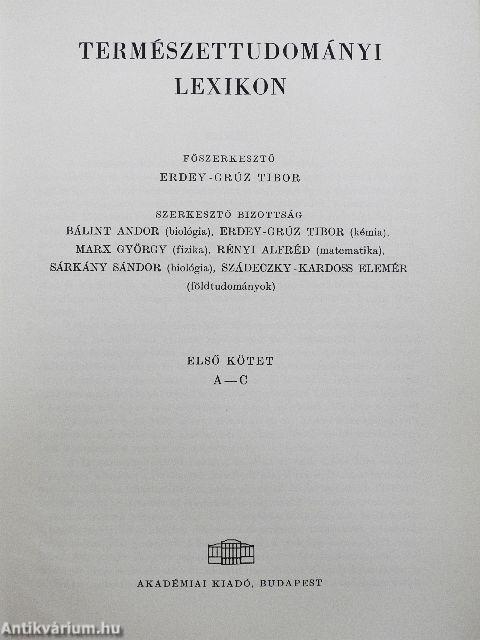 Természettudományi lexikon 1-6.