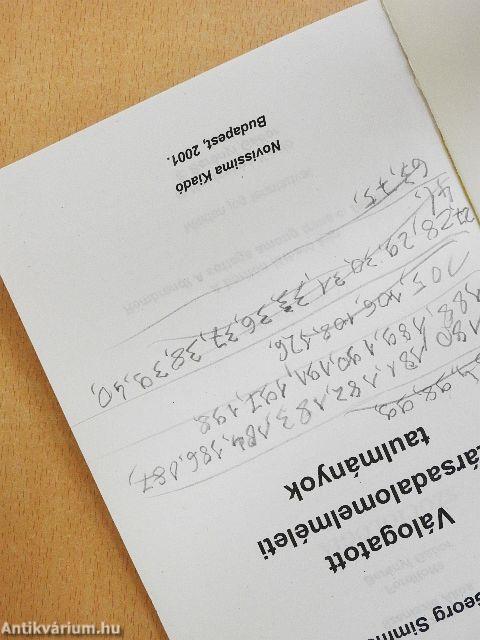 Válogatott társadalomelméleti tanulmányok