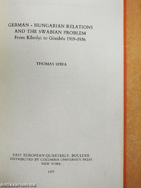 German-Hungarian Relations and the Swabian Problem