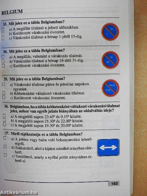 Tesztkönyv a nemzetközi árufuvarozók és autóbusz-vezetők vizsgájához