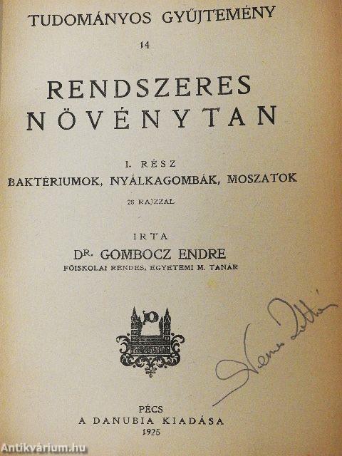 Rendszeres növénytan I.