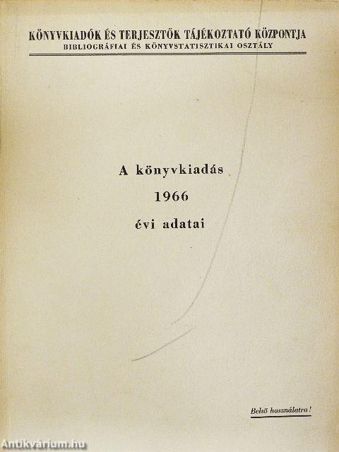 A könyvkiadás 1966. évi adatai