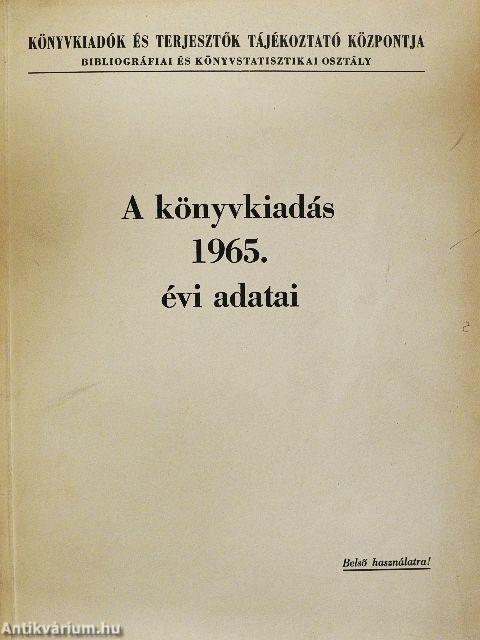 A könyvkiadás 1965. évi adatai