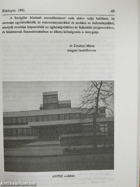 Csongrád Megyei Önkormányzat Évkönyve 1992.