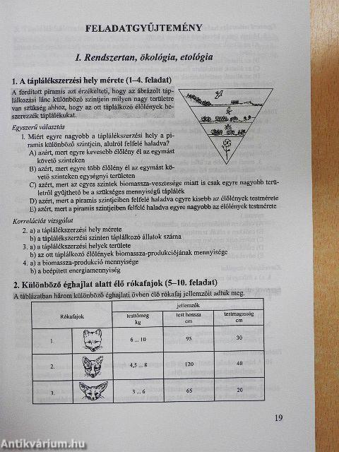 Problémafeladatok biológiából középiskolások részére