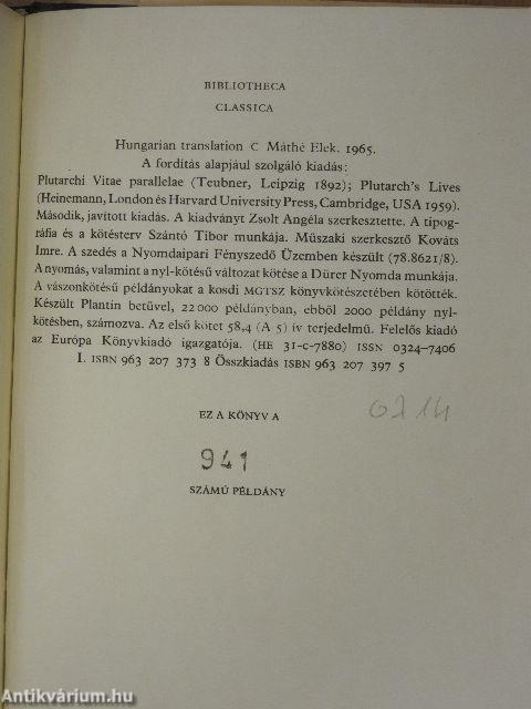 Párhuzamos életrajzok II.