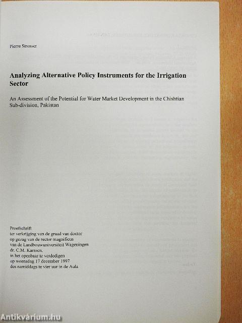 Analyzing Alternative Policy Instruments for the Irrigation Sector