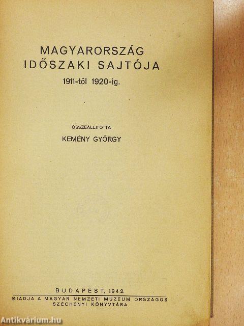 Magyarország időszaki sajtója 1911-től 1920-ig