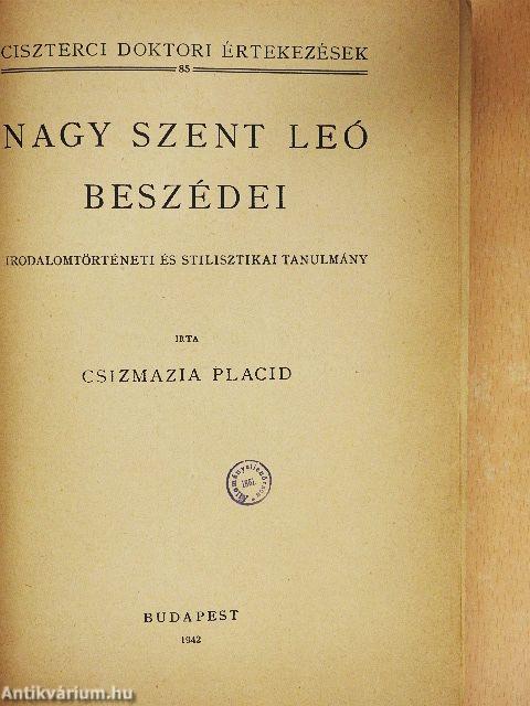 Nagy Szent Leó beszédei